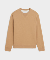 Cotton-Camelhair Fleece Sweatshirt in Camel