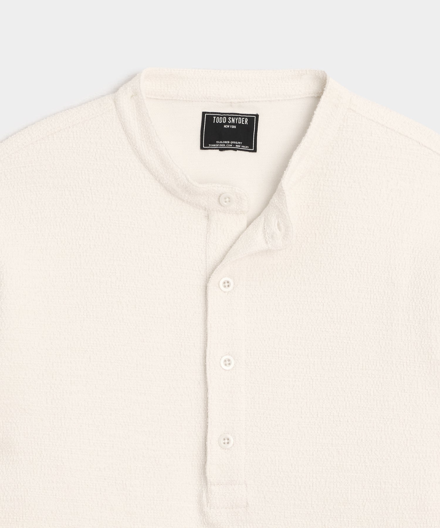 Boucle Band Collar Popover Shirt