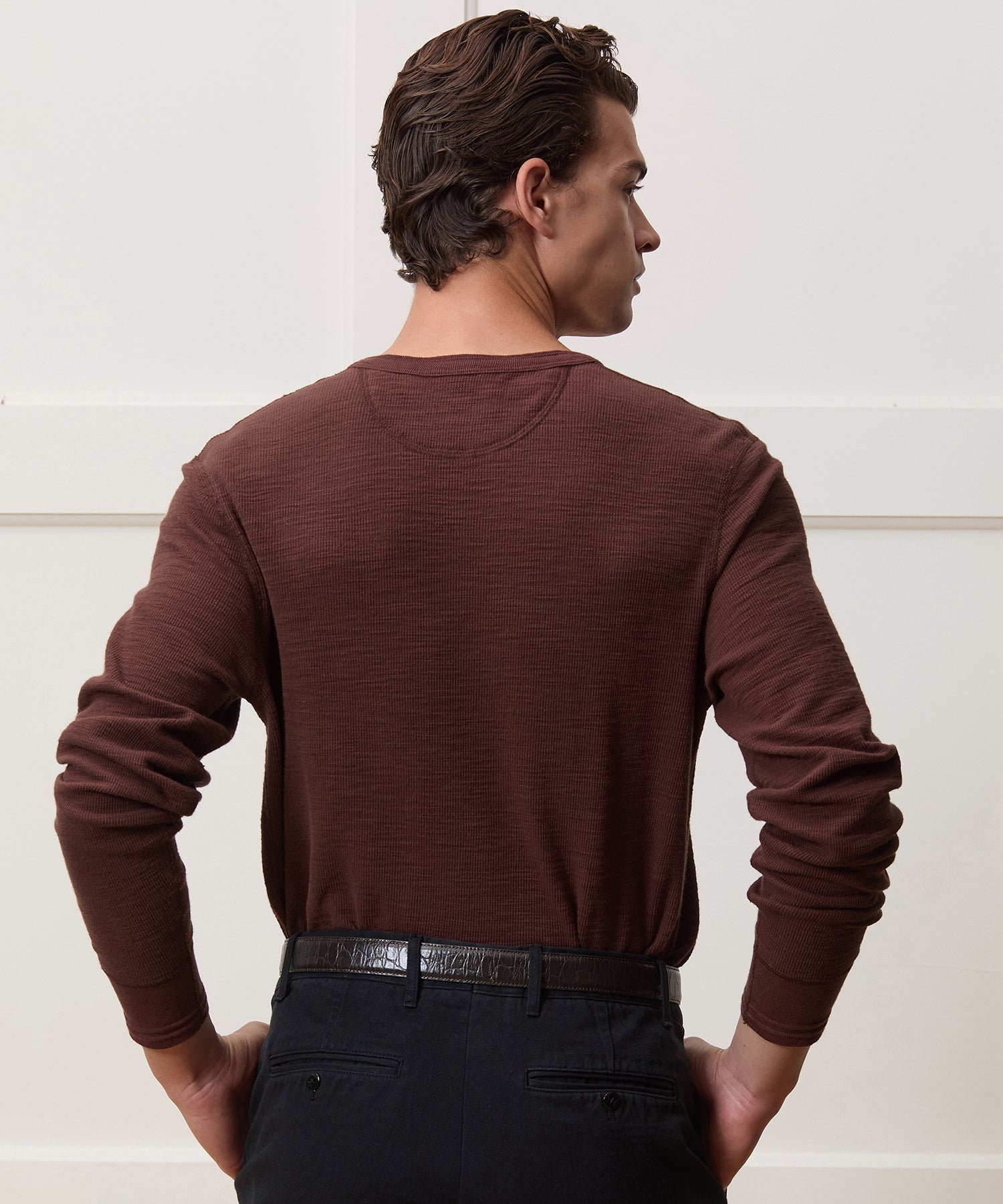 Lightweight Mini Waffle Henley