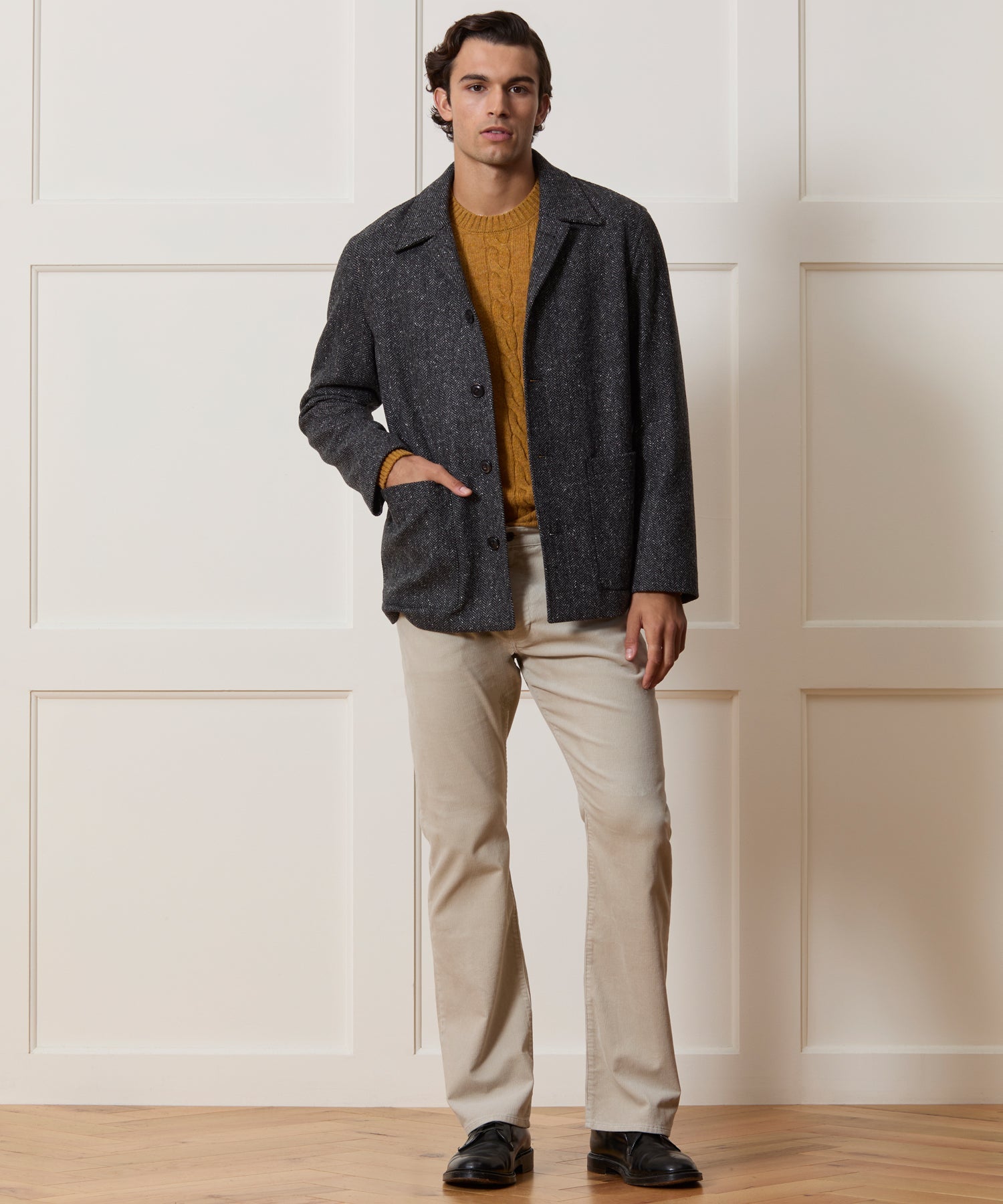 Italian Wool Herringbone Chore Coat