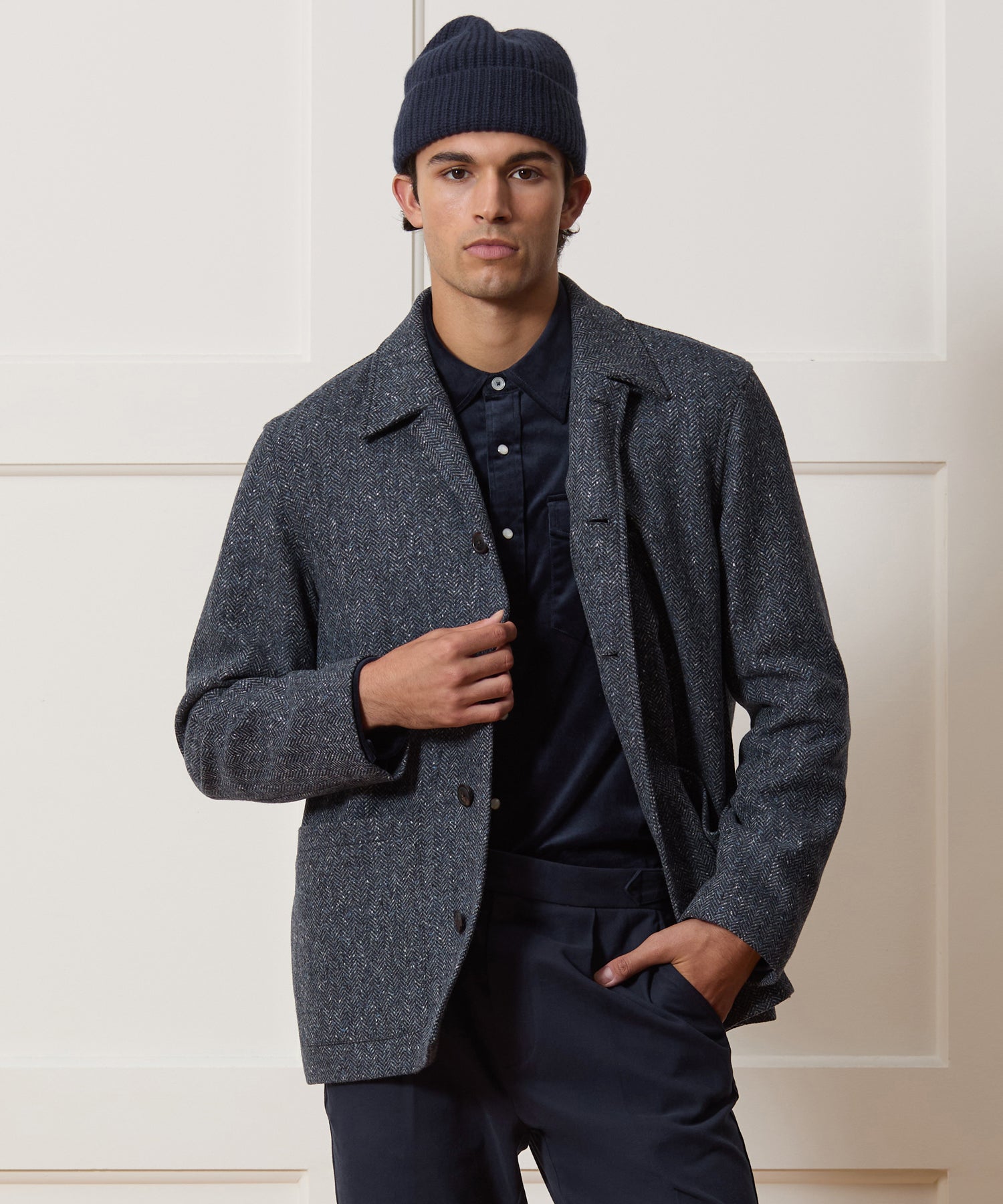Italian Wool Herringbone Chore Coat