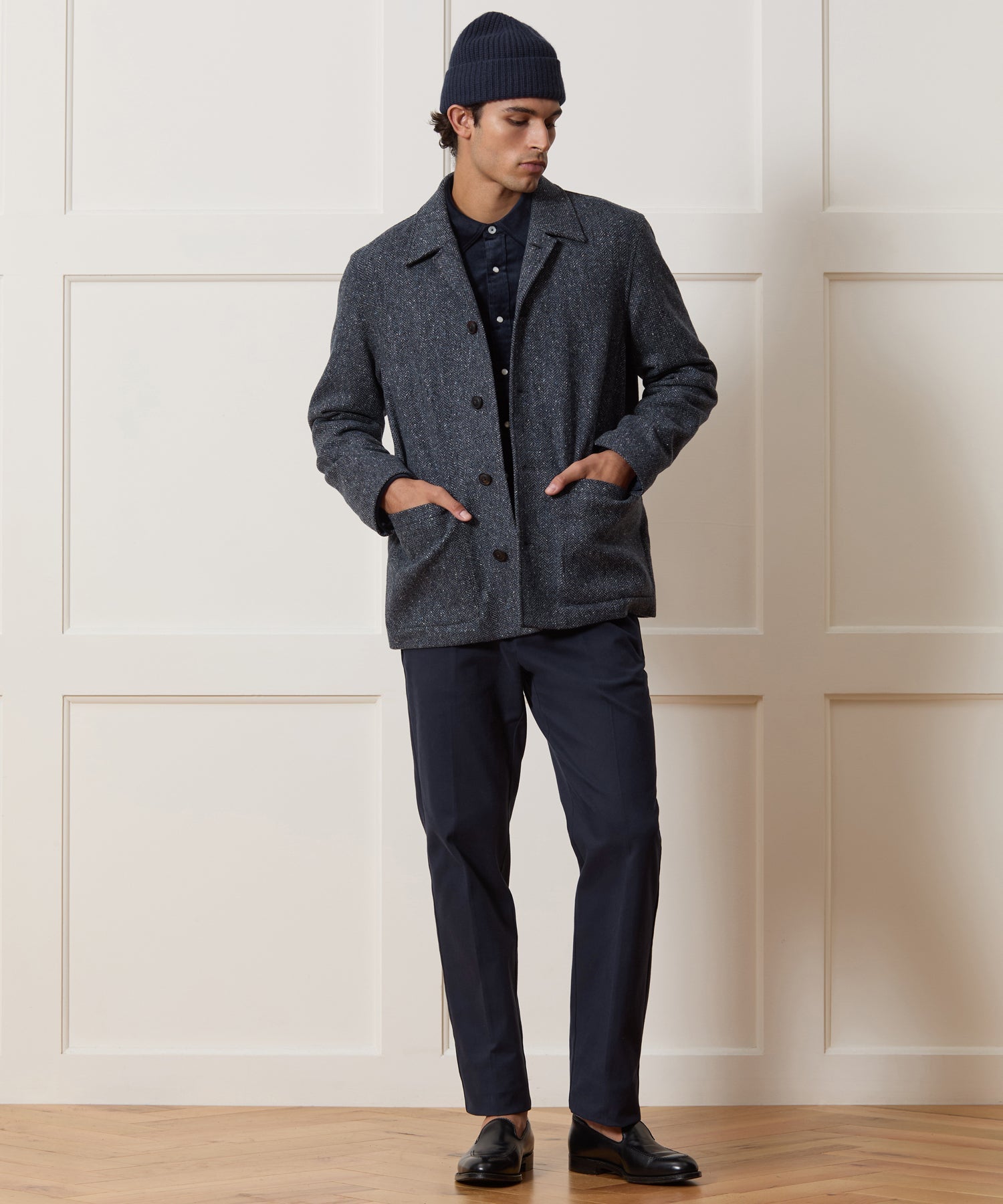 Italian Wool Herringbone Chore Coat