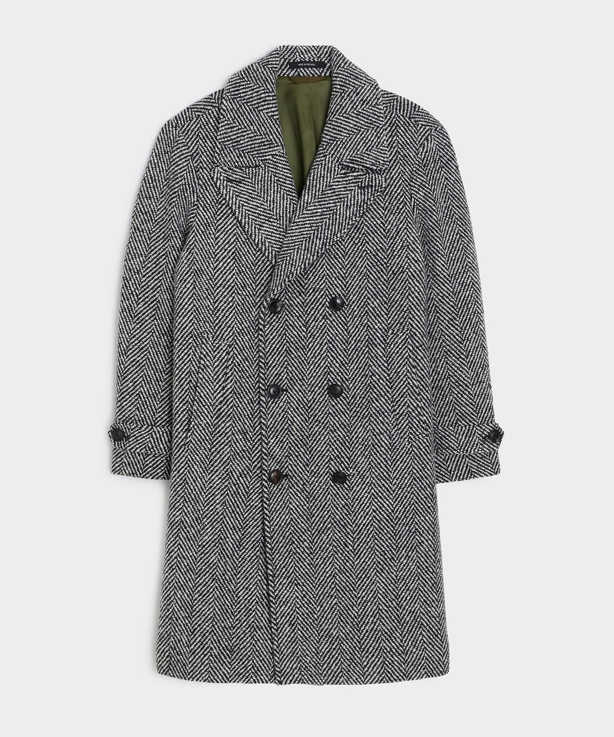 Italian Wool Herringbone Officer Coat