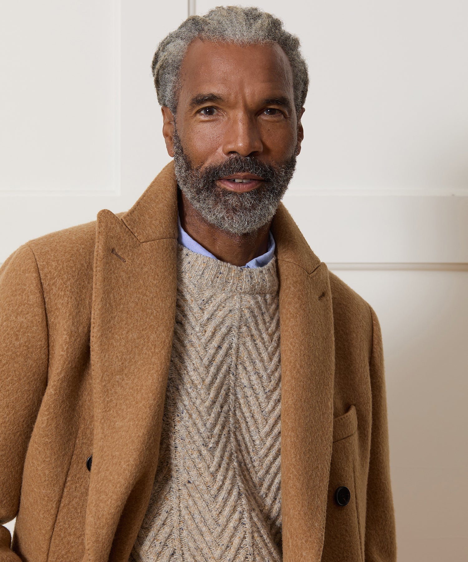 Italian Wool Peak Lapel Topcoat