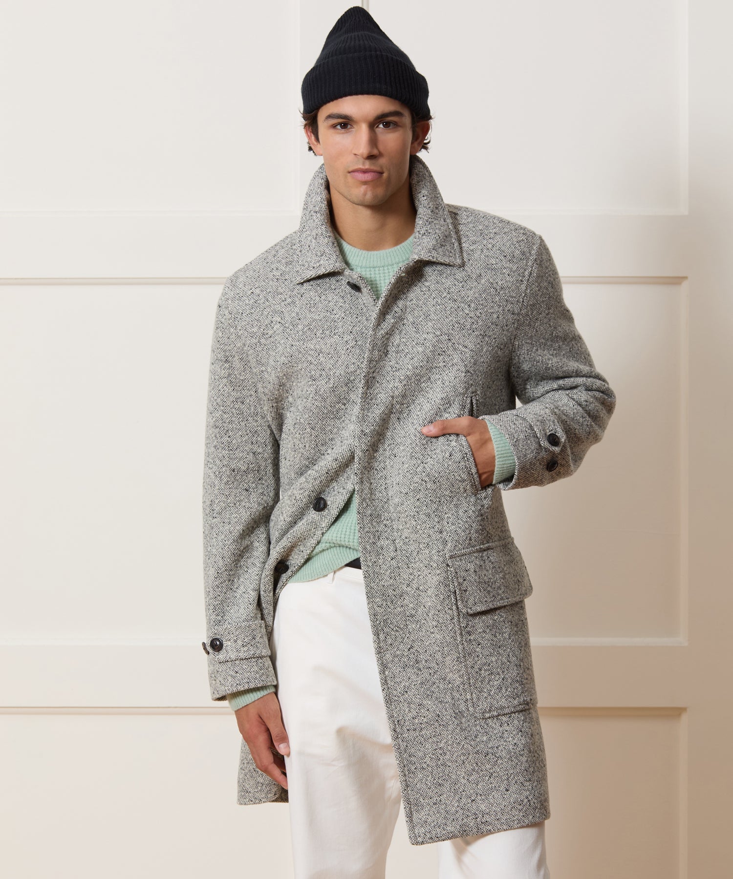 Italian Wool Donegal Car Coat
