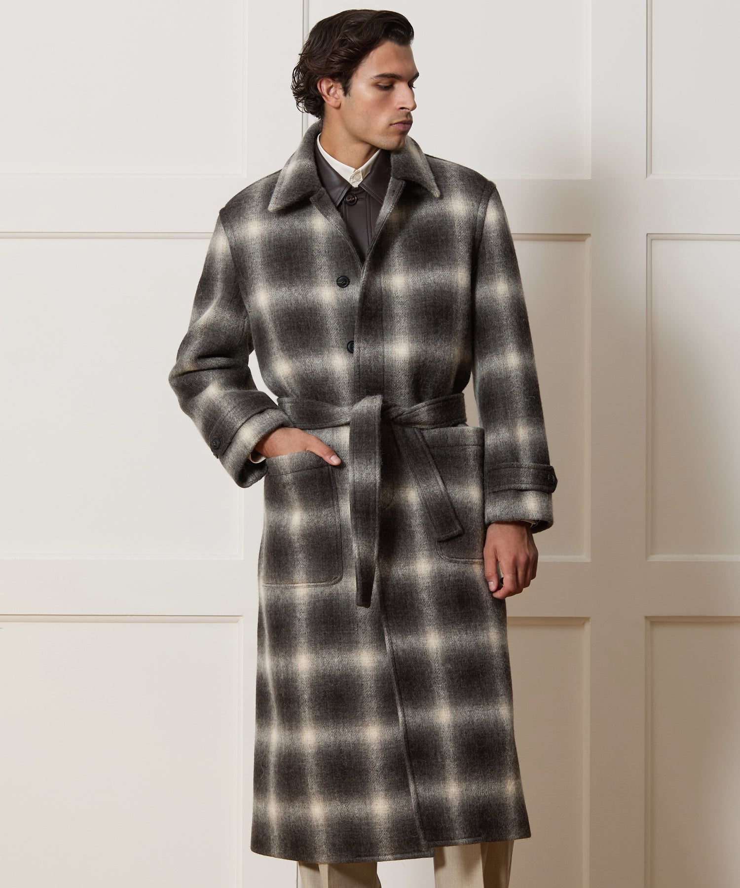 Italian Wool-Alpaca Belted Overcoat