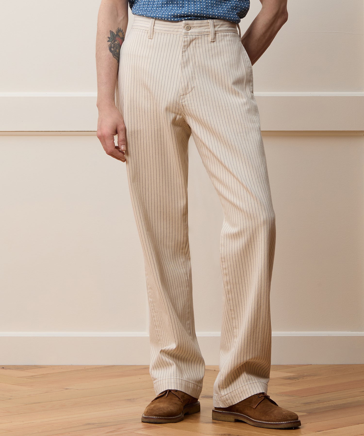 Relaxed Striped Denim Chino