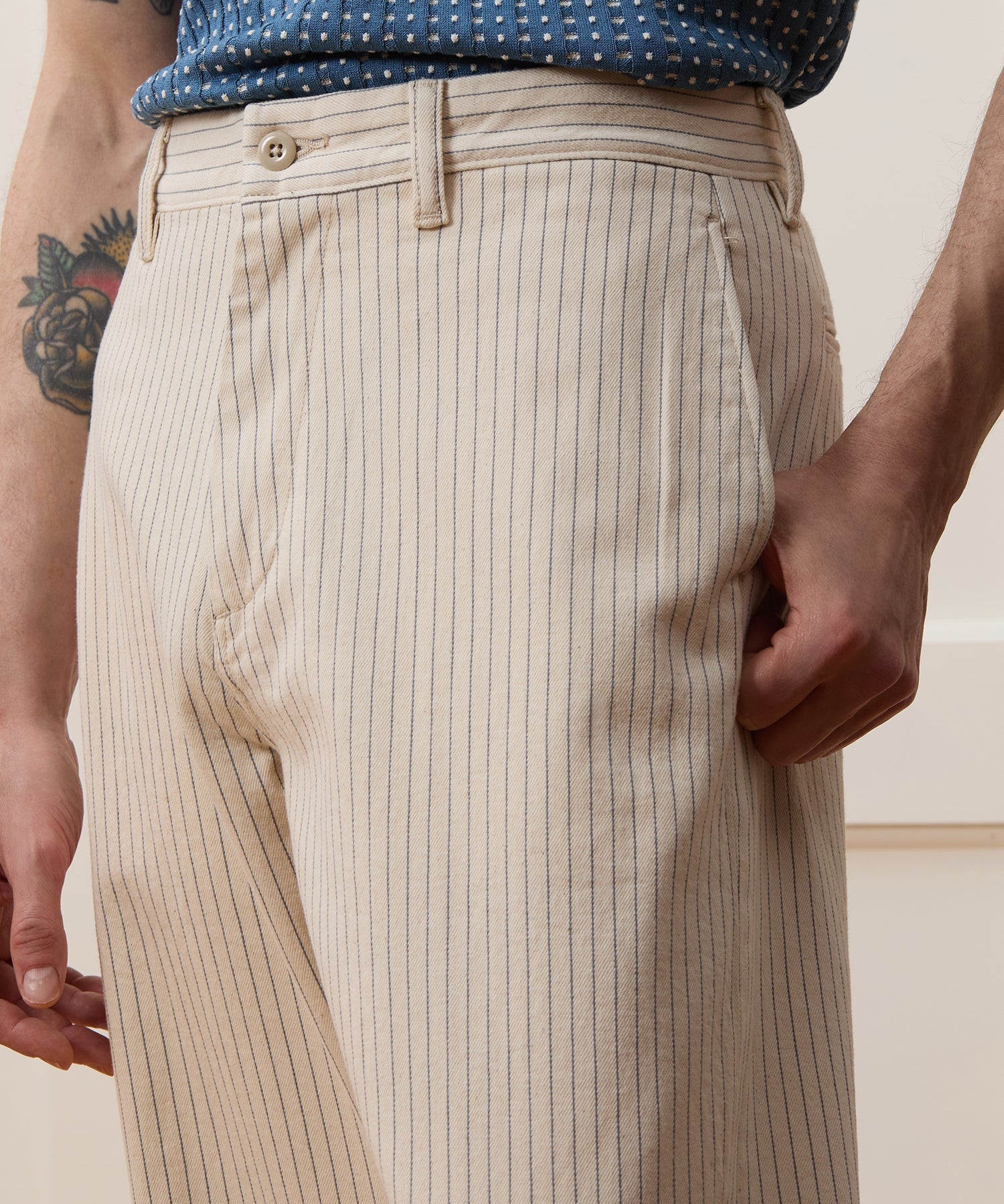 Relaxed Striped Denim Chino