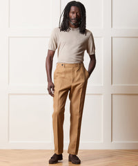 Straight Fit Linen Tab Trouser