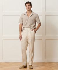 Straight Fit Linen Tab Trouser