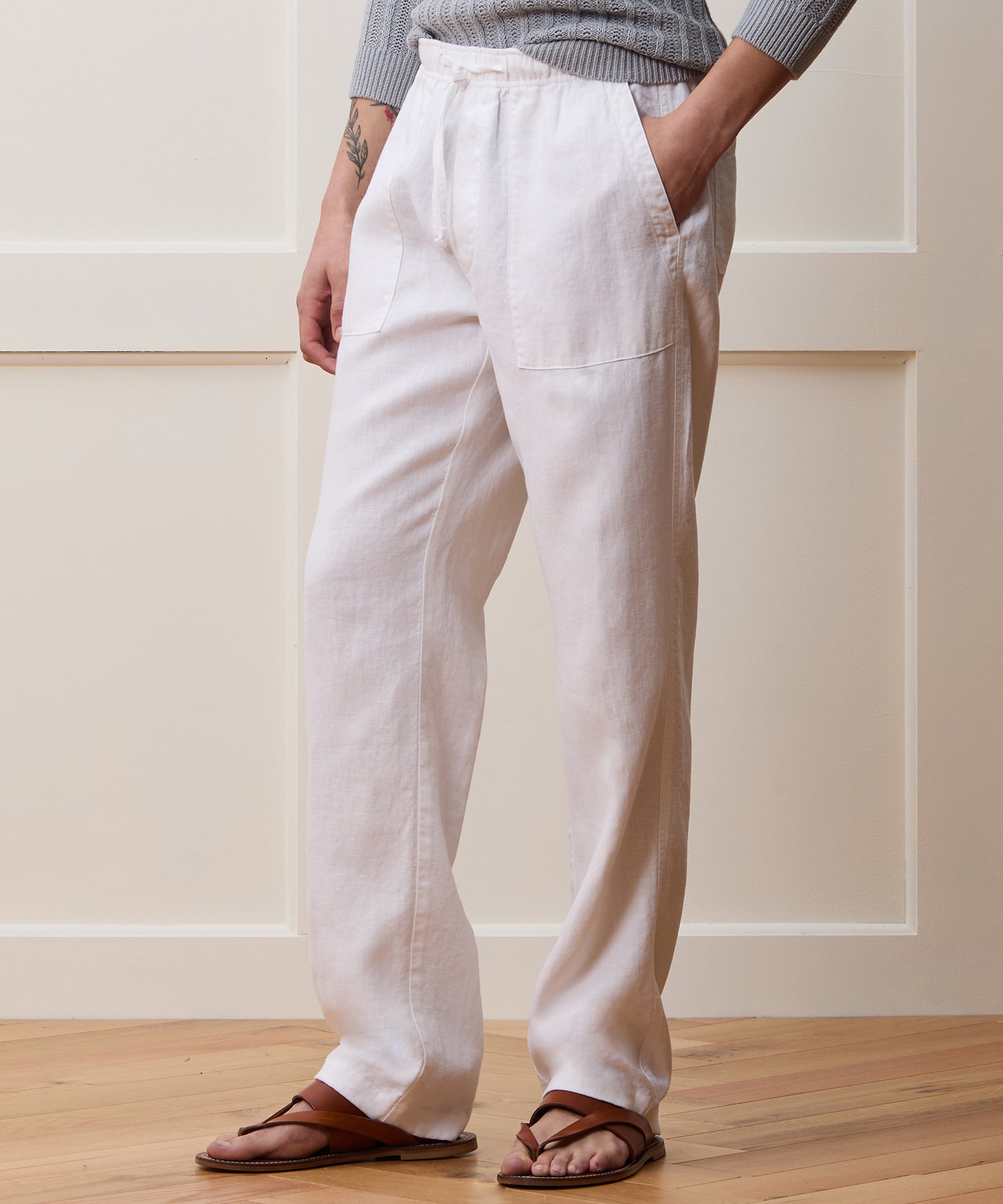 Straight Fit Linen Beach Pant