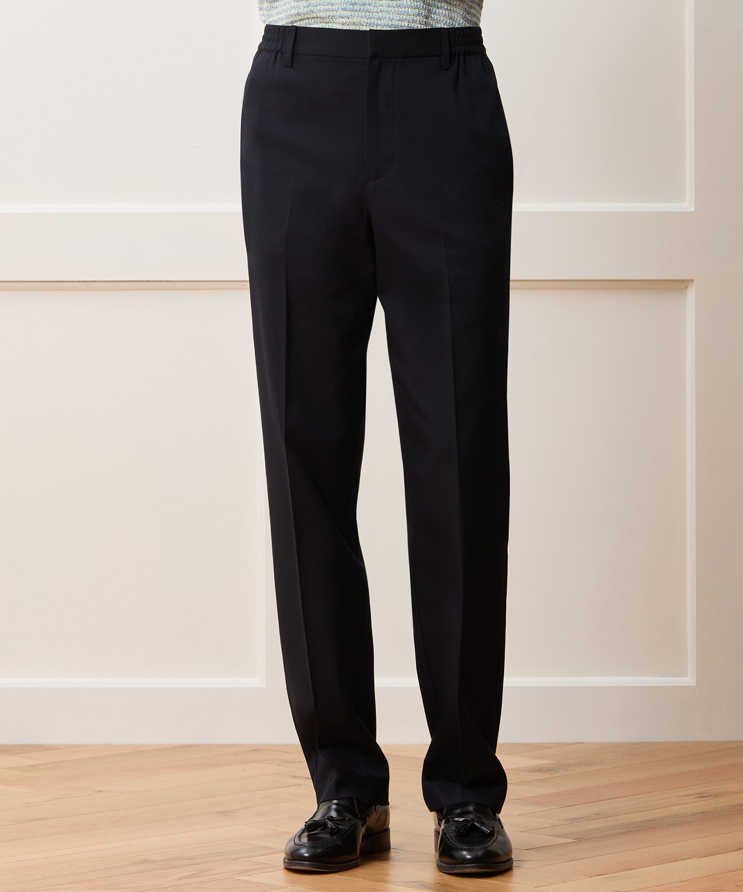 Straight Fit Italian Wool-Cotton Modern Trouser