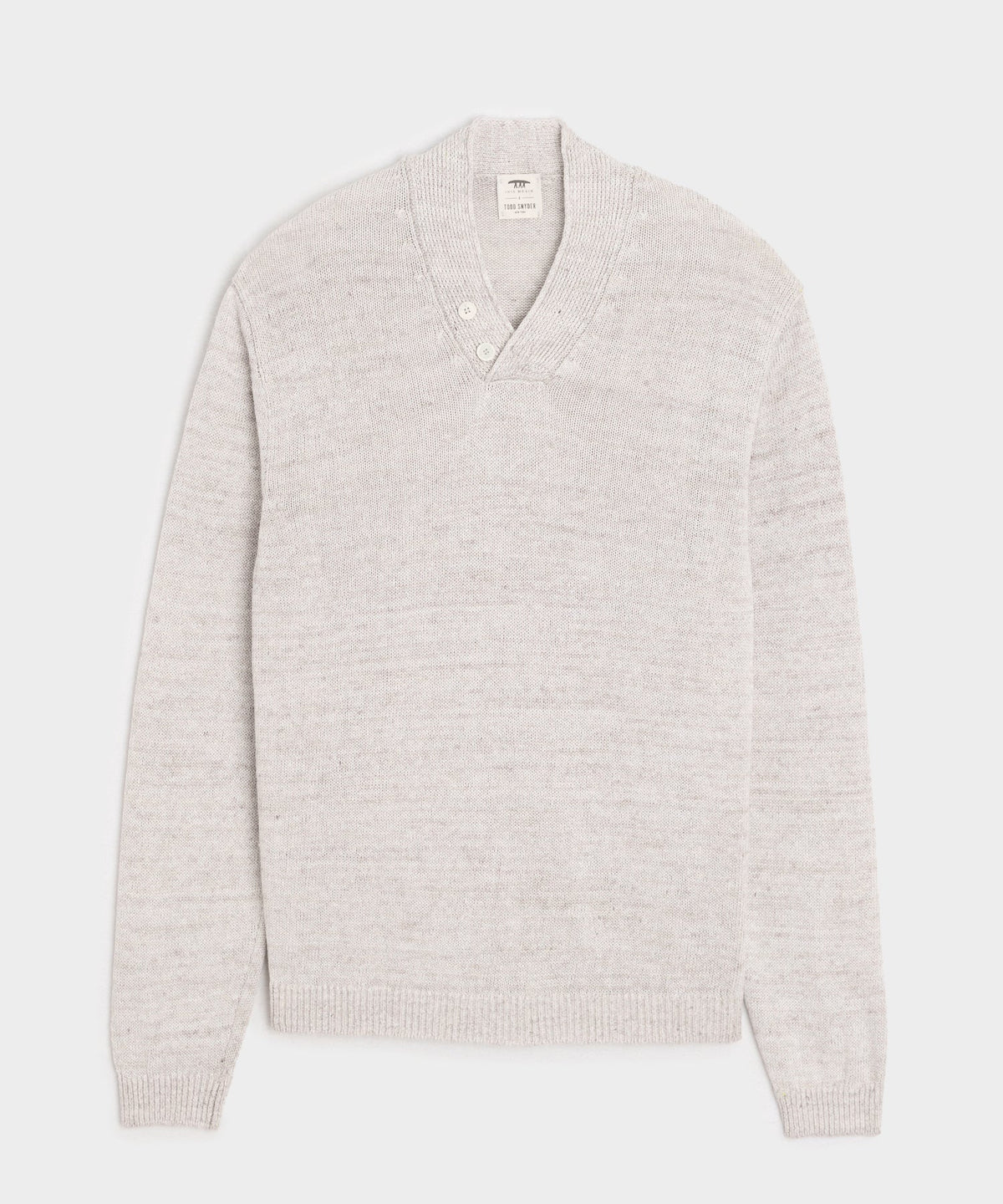 Inis Meáin Linen Hurler V-Neck Sweater in Silver Marl