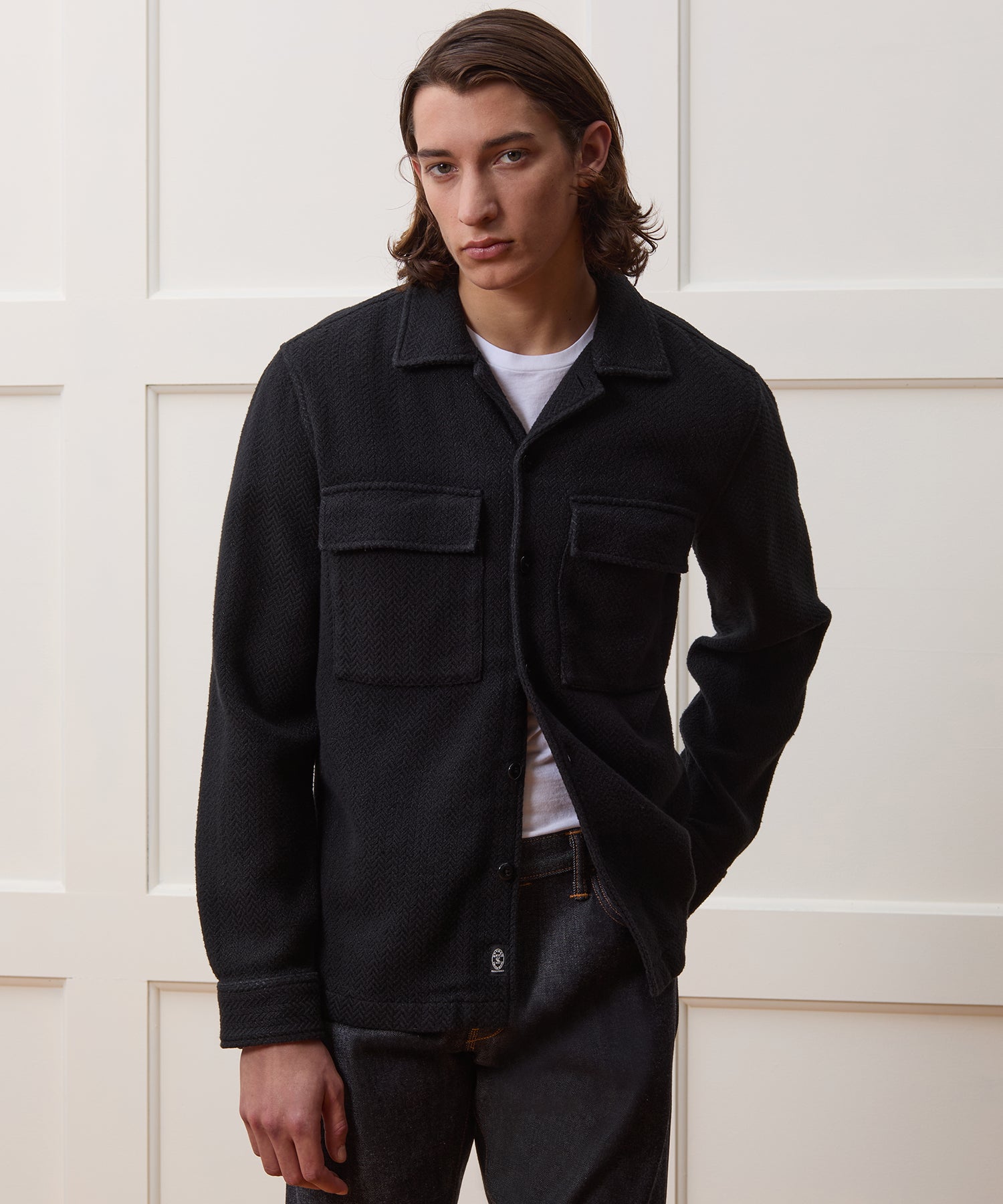 Linen-Cotton Textured Shirt Jacket