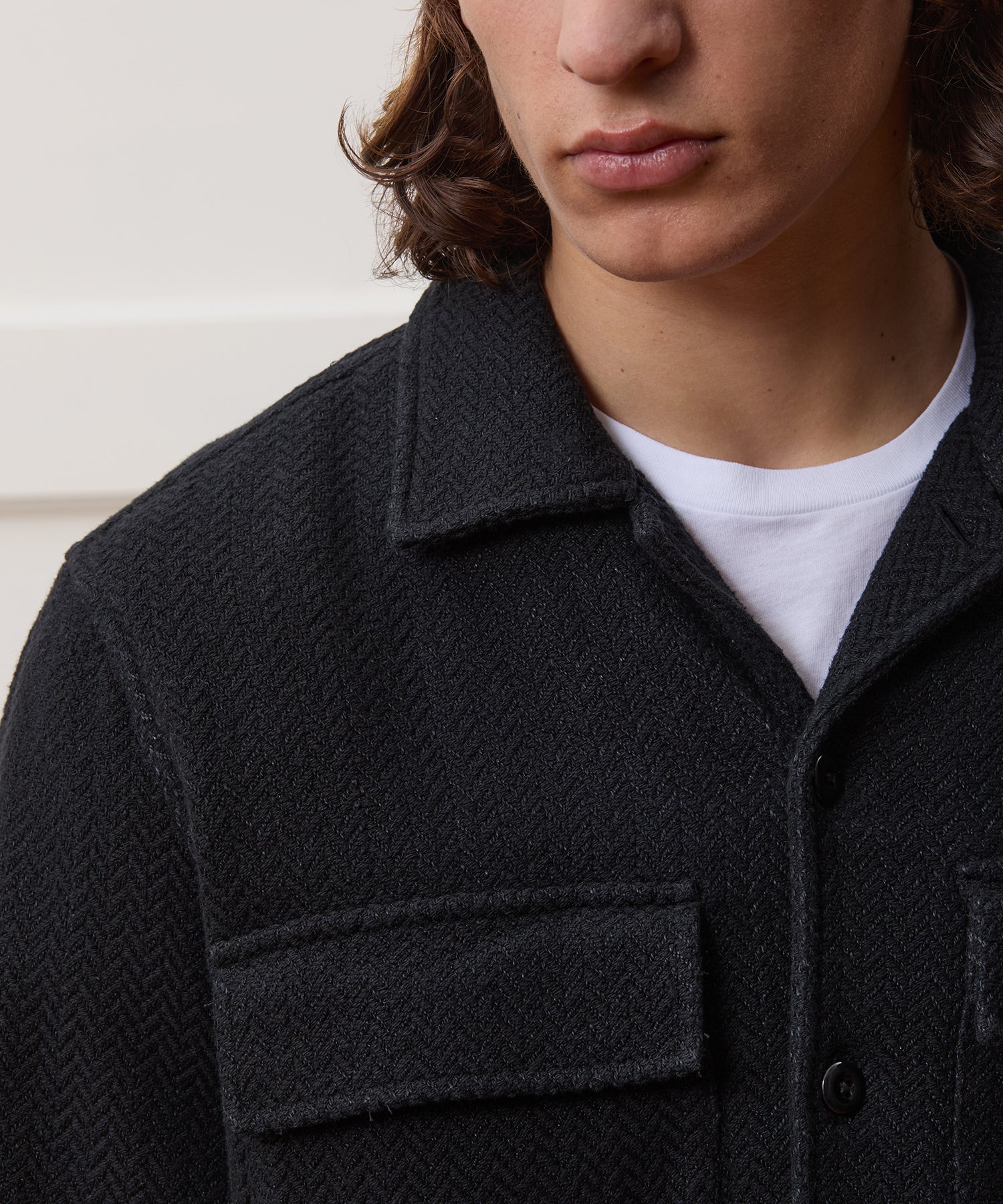 Linen-Cotton Textured Shirt Jacket