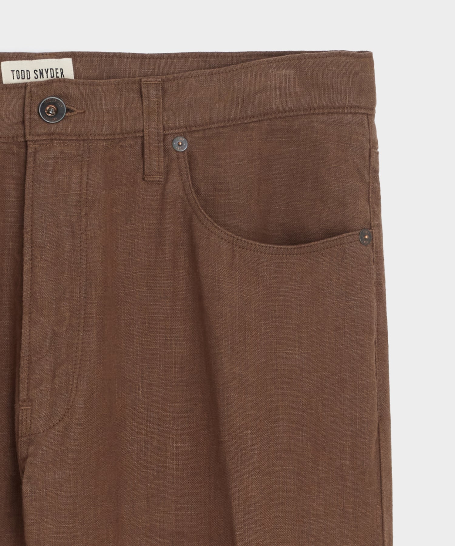 Straight Fit 5-Pocket Linen Pant