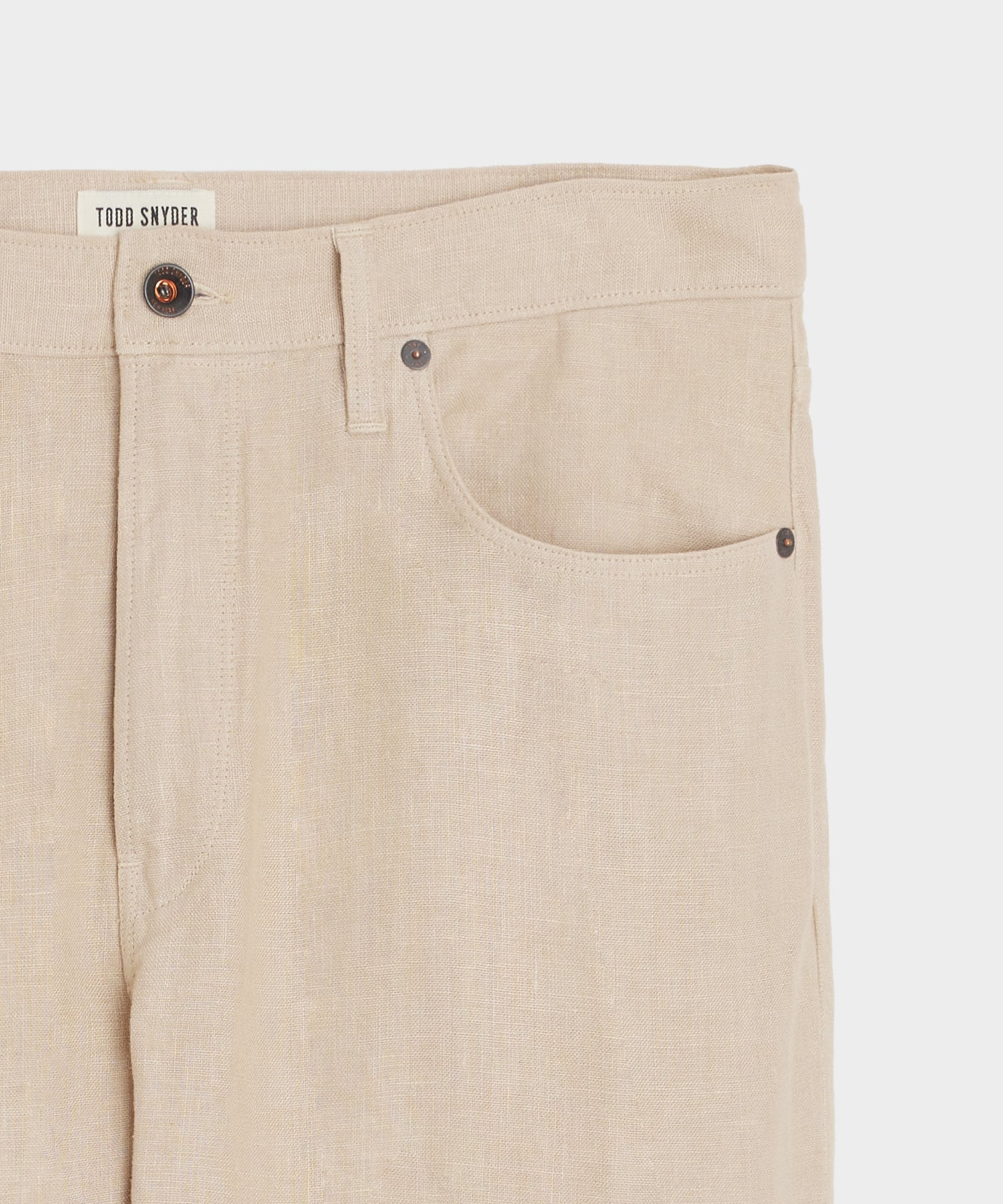 Straight Fit 5-Pocket Linen Pant