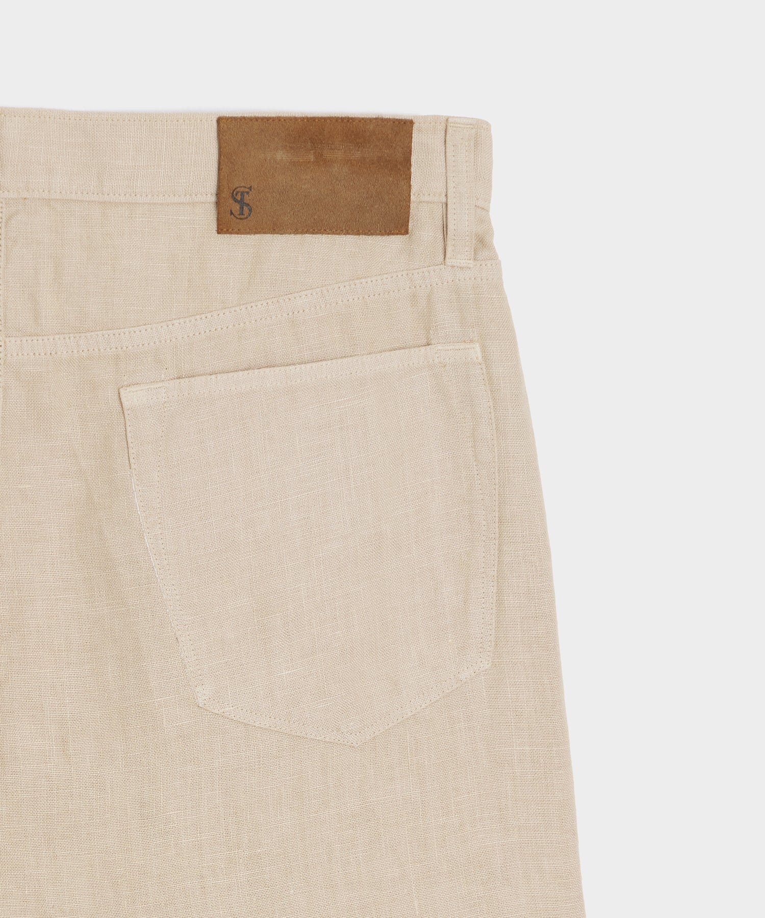 Straight Fit 5-Pocket Linen Pant