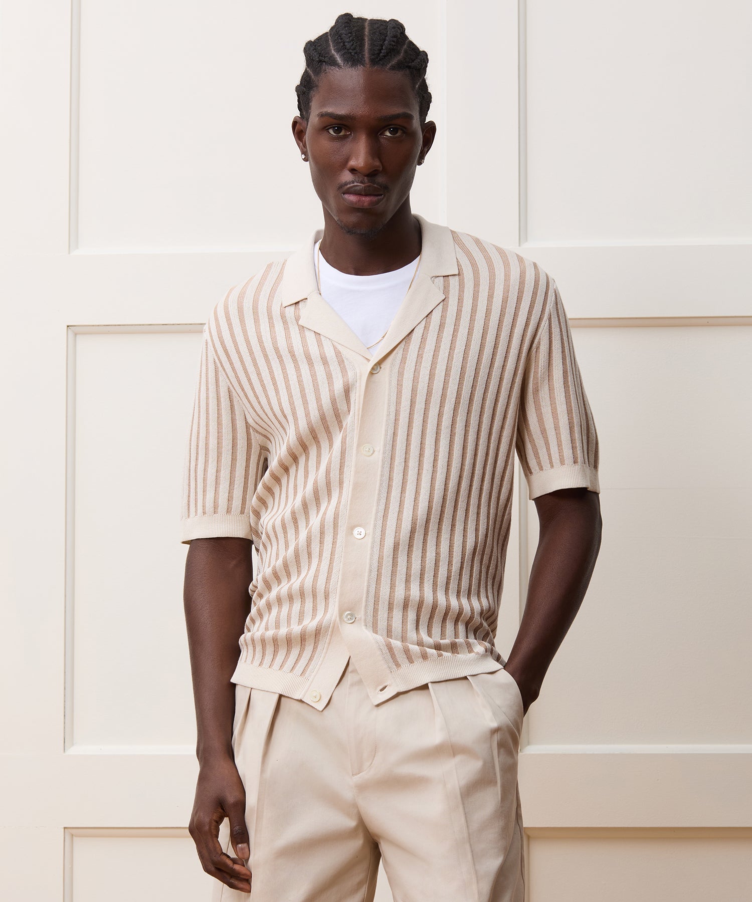 Cropped Silk-Cotton Bungalow Sweater Polo