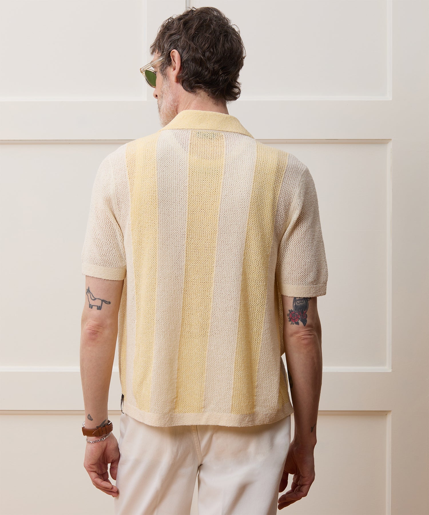 Cropped Boucle Sweater Polo