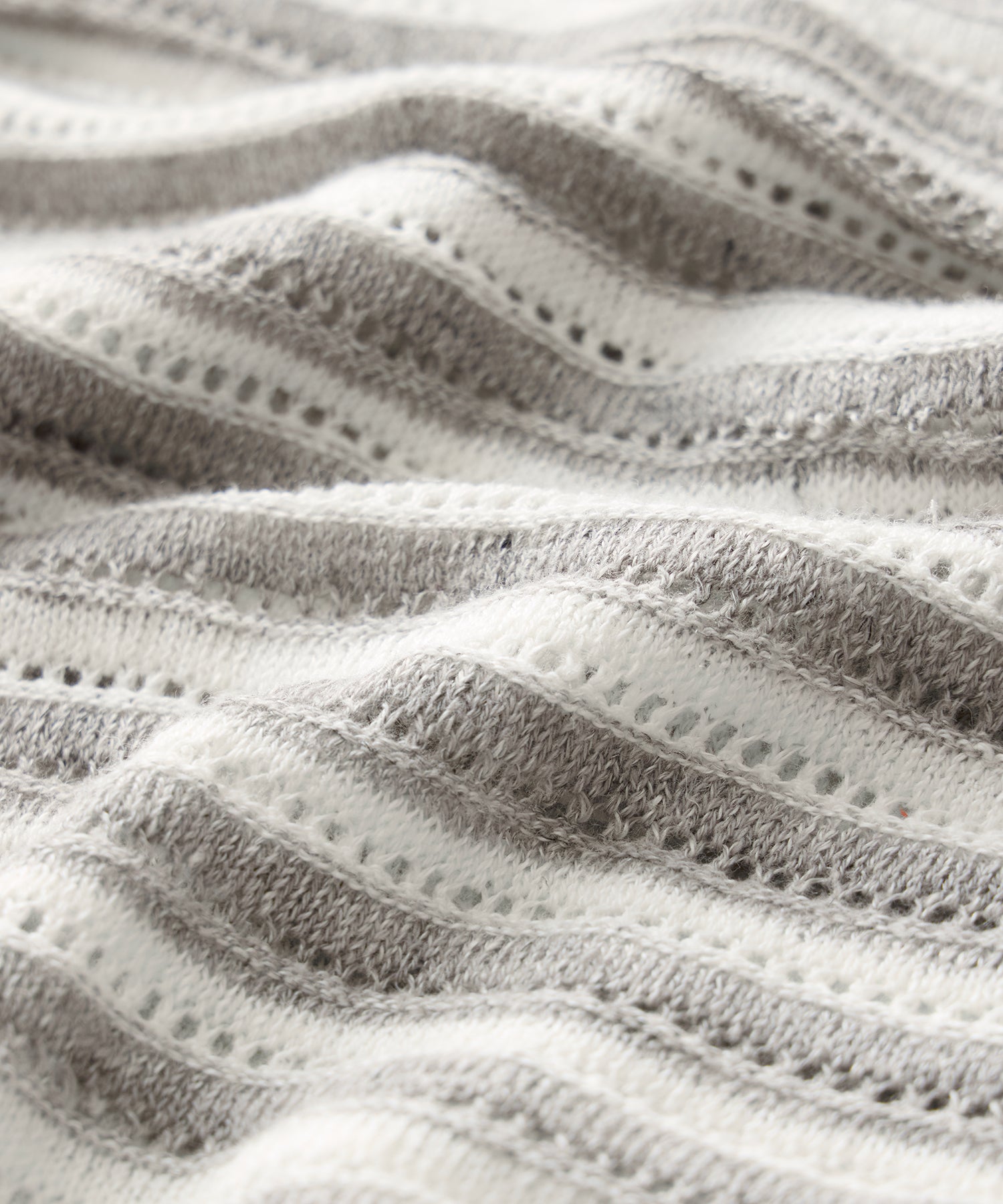 Cropped Pointelle Linen Sweater Polo