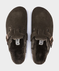 Birkenstock Boston Shearling in Mocha Suede