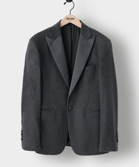 Italian Cashmere Peak Lapel Tuxedo Jacket in Grey