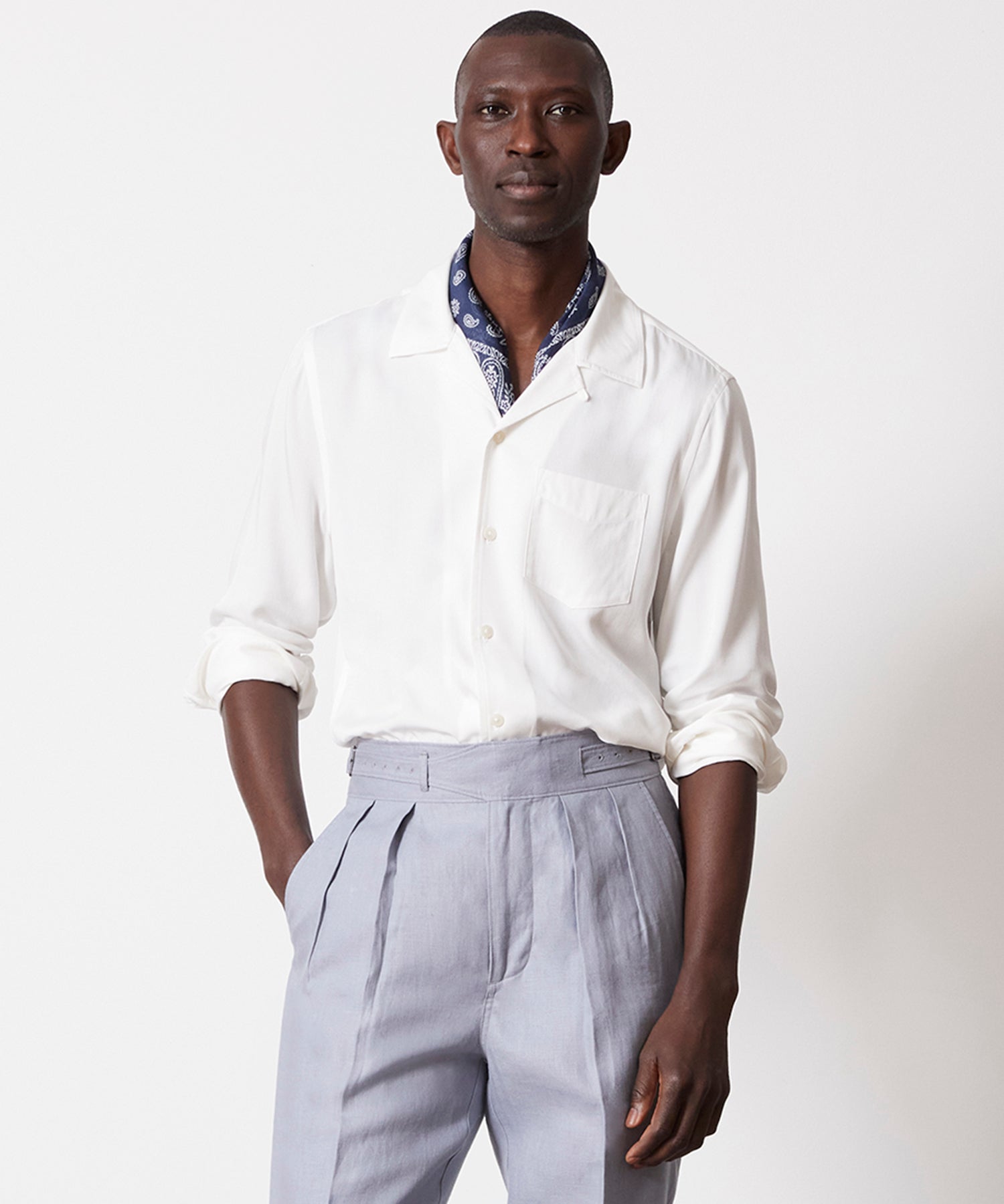 Cotton Bandana Neckerchief in Navy