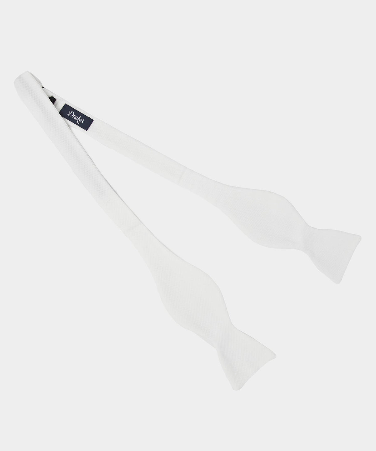 Drake's Classic Satin Bowtie in White