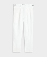 Irish Linen Gurkha Trouser in White