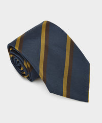 Italian Blue Gold Duo Stripe Tie