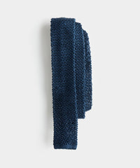 Italian Silk Knit Tie in Navy