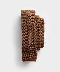 Italian Silk Knit Tie in Tobacco