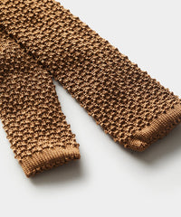 Italian Silk Knit Tie in Tobacco