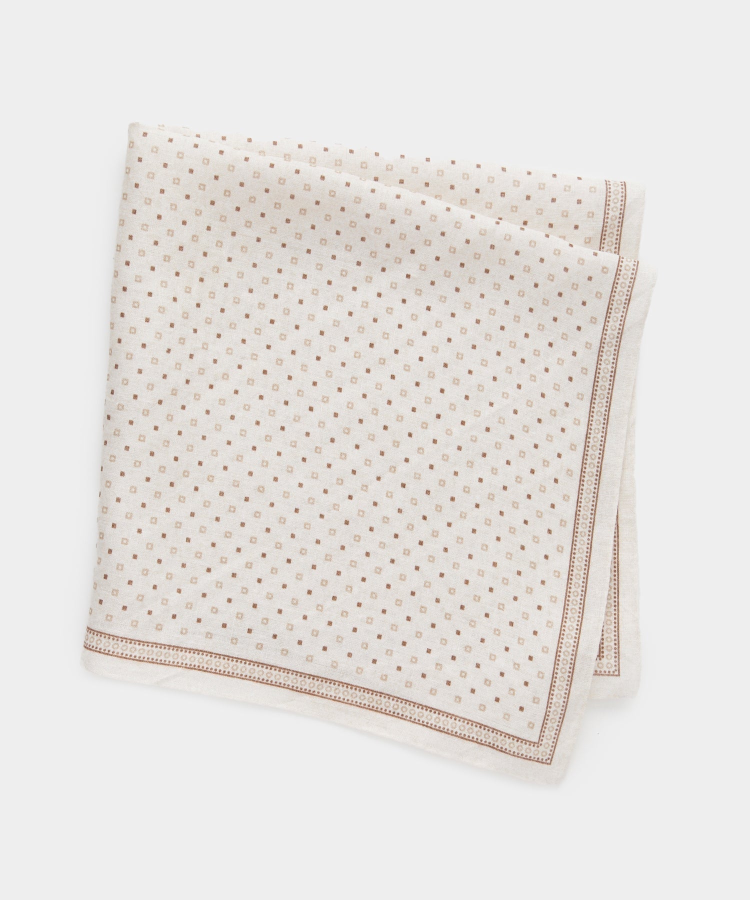 Linen Geo Neckerchief in Cream