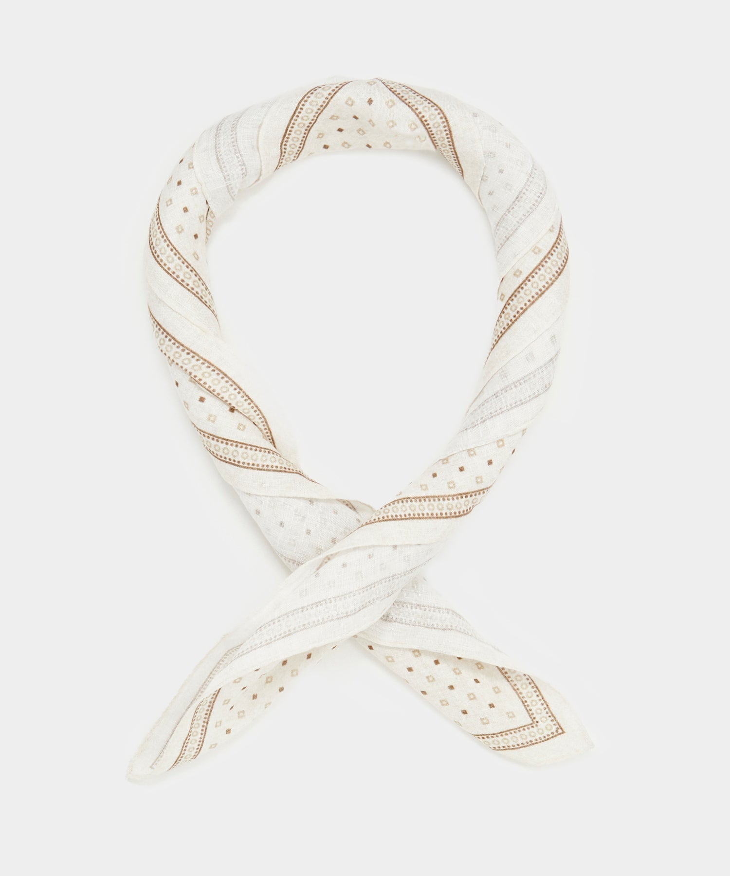 Linen Geo Neckerchief in Cream