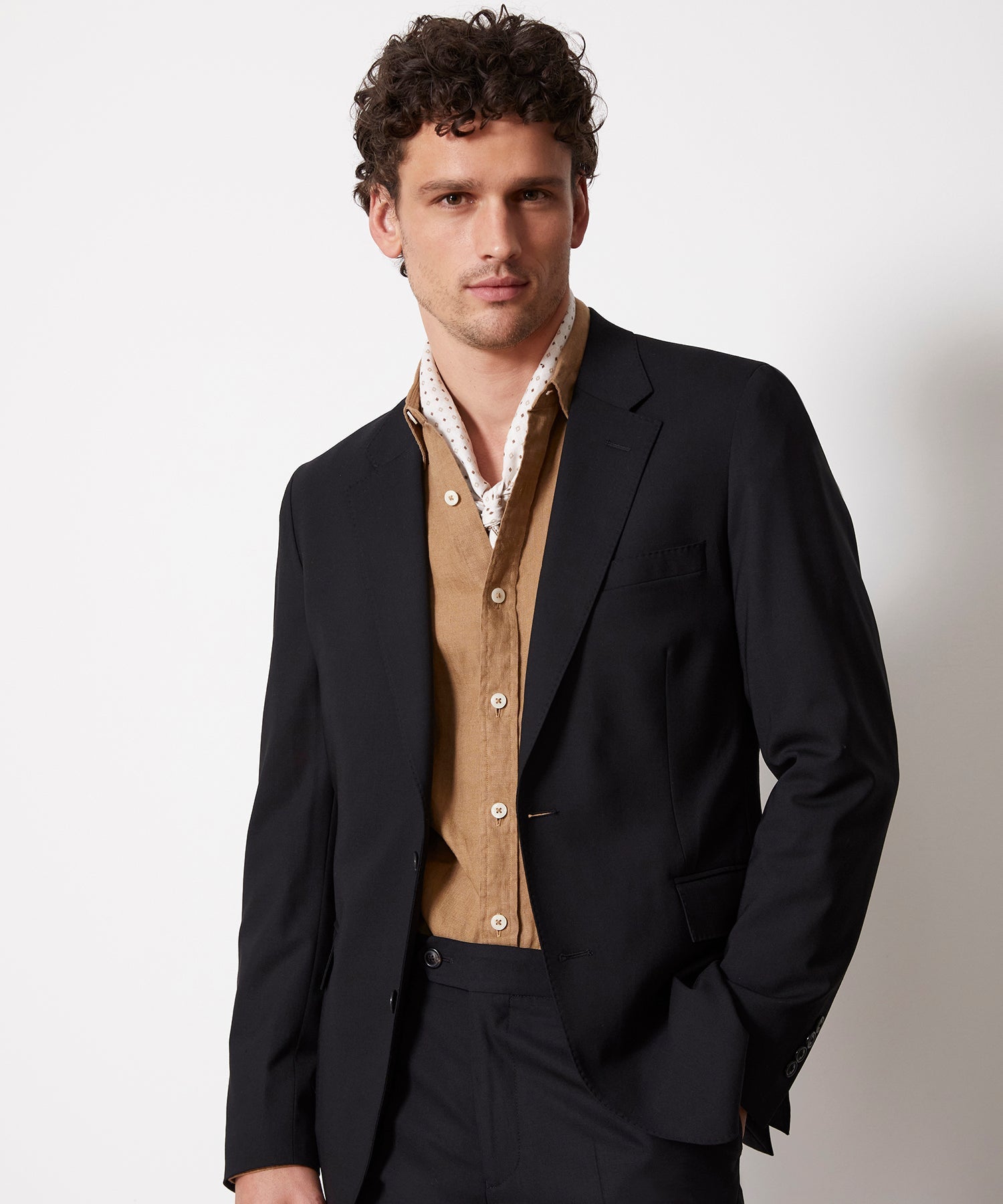 Linen Geo Neckerchief in Cream