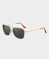 Randolph Skytec Glass Polarized Sunglasses in American Grey & 23k Gold