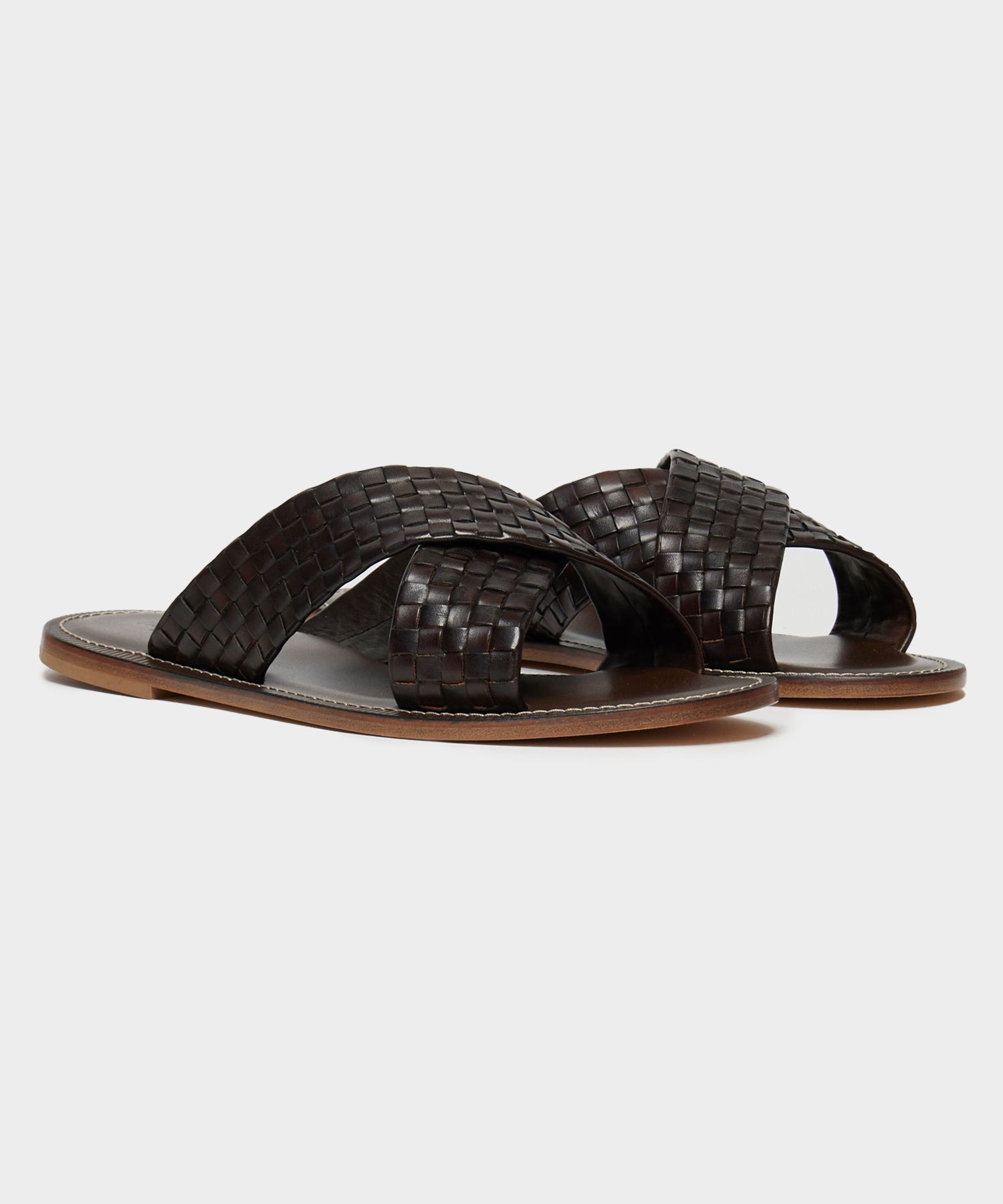 Tuscan Leather Woven Crisscross Sandal